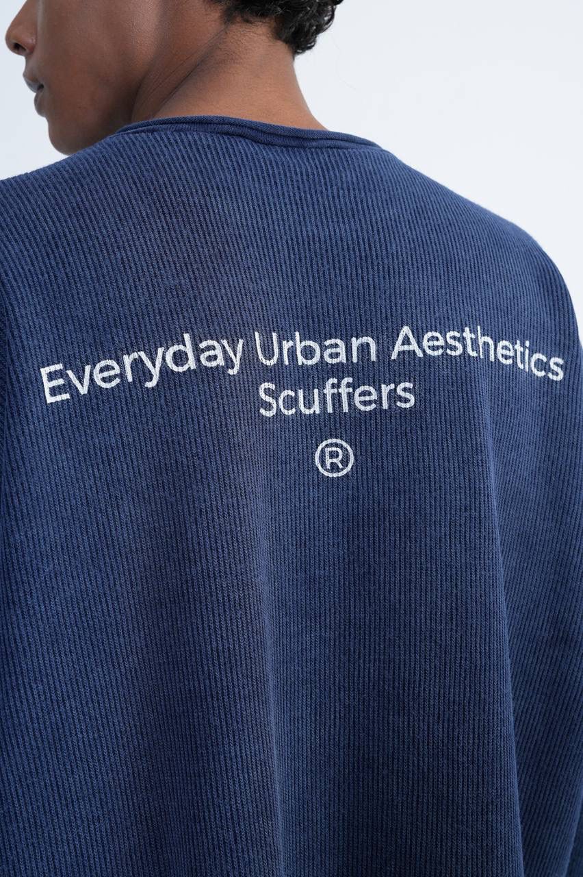 DARK NAVY BLUE RIBBED SHIRT