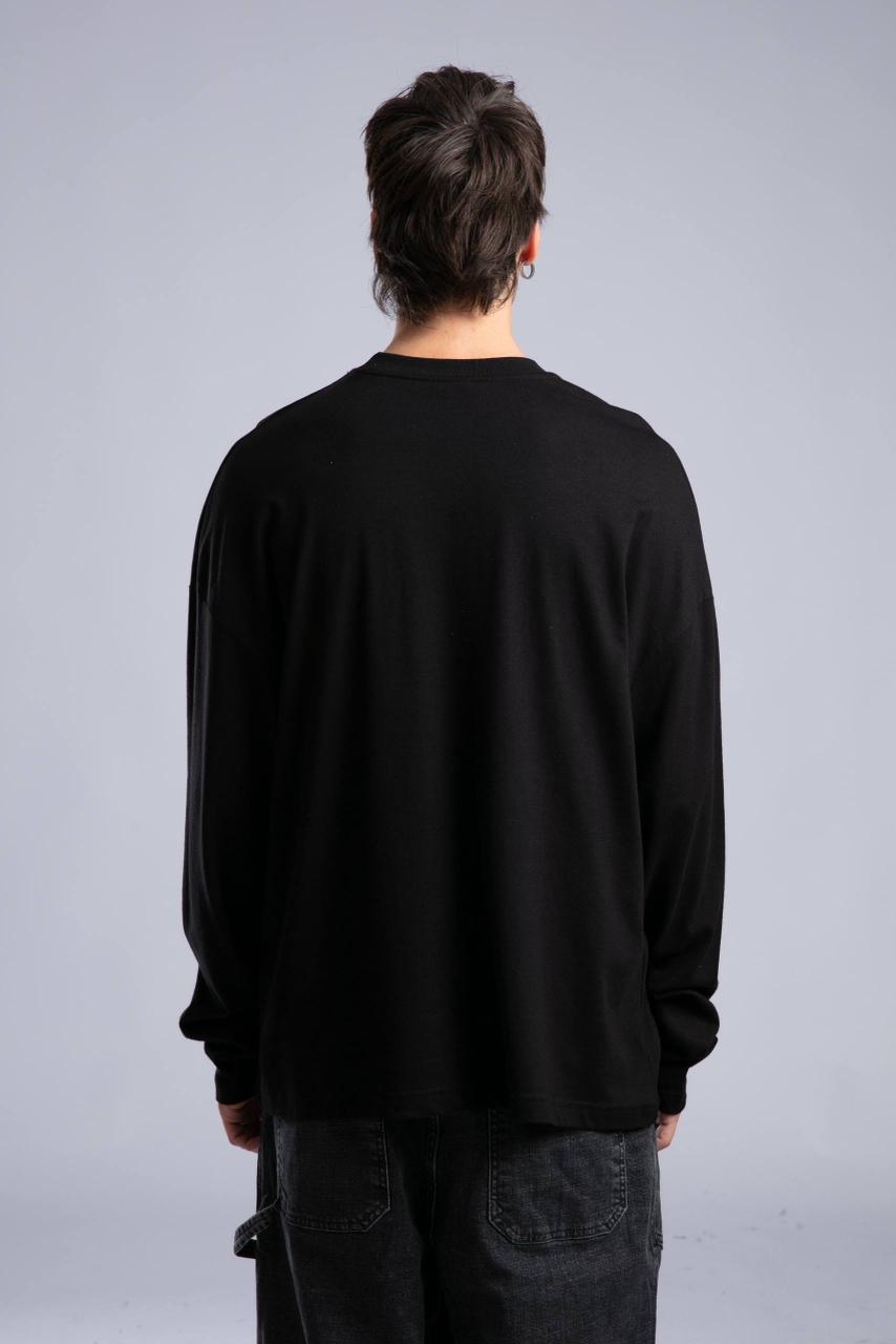 BLACK OVERSIZED CREWNECK SWEATSHIRT