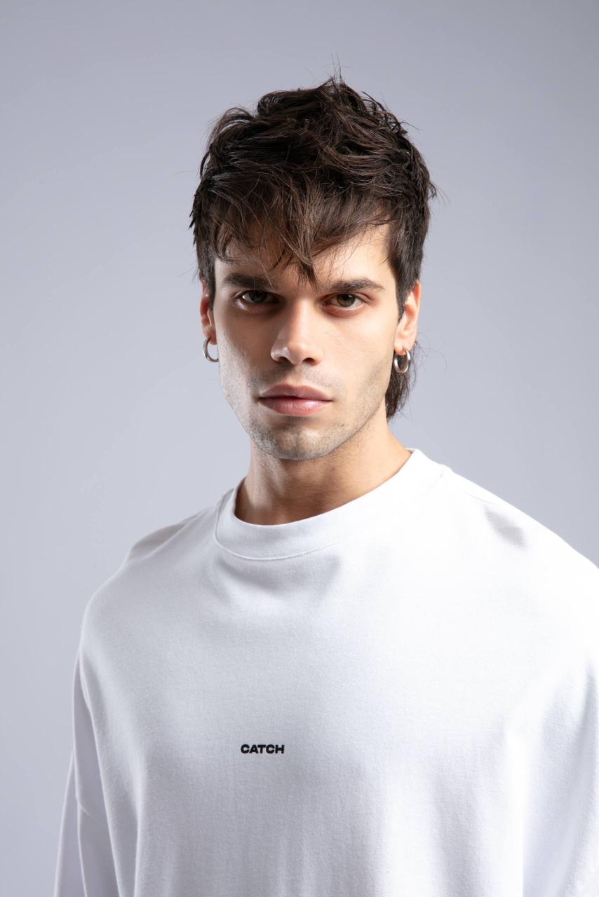 WHITE OVERSIZED CREWNECK SWEATSHIRT