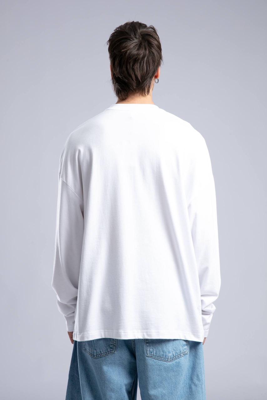 WHITE OVERSIZED CREWNECK SWEATSHIRT