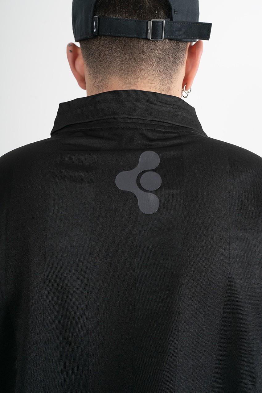 BLACK OVERSIZED POLO T-SHIRT