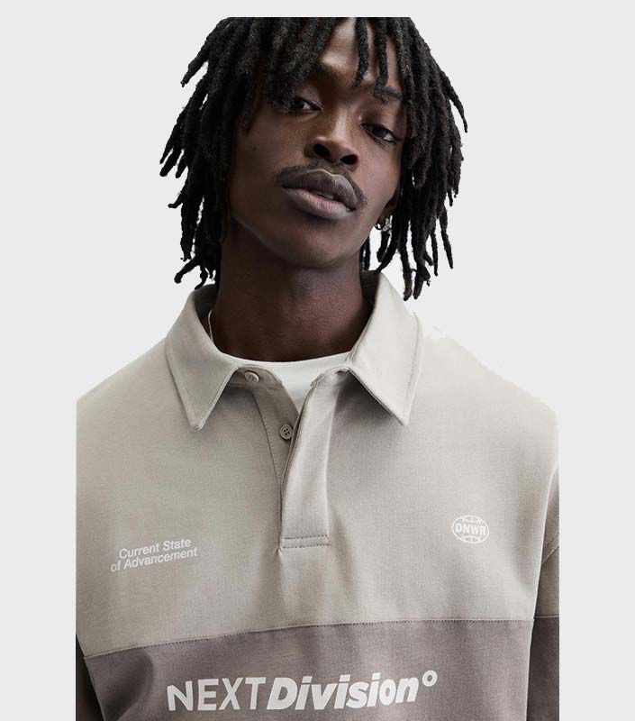 BEIGE OVERSIZED POLO T-SHIRT