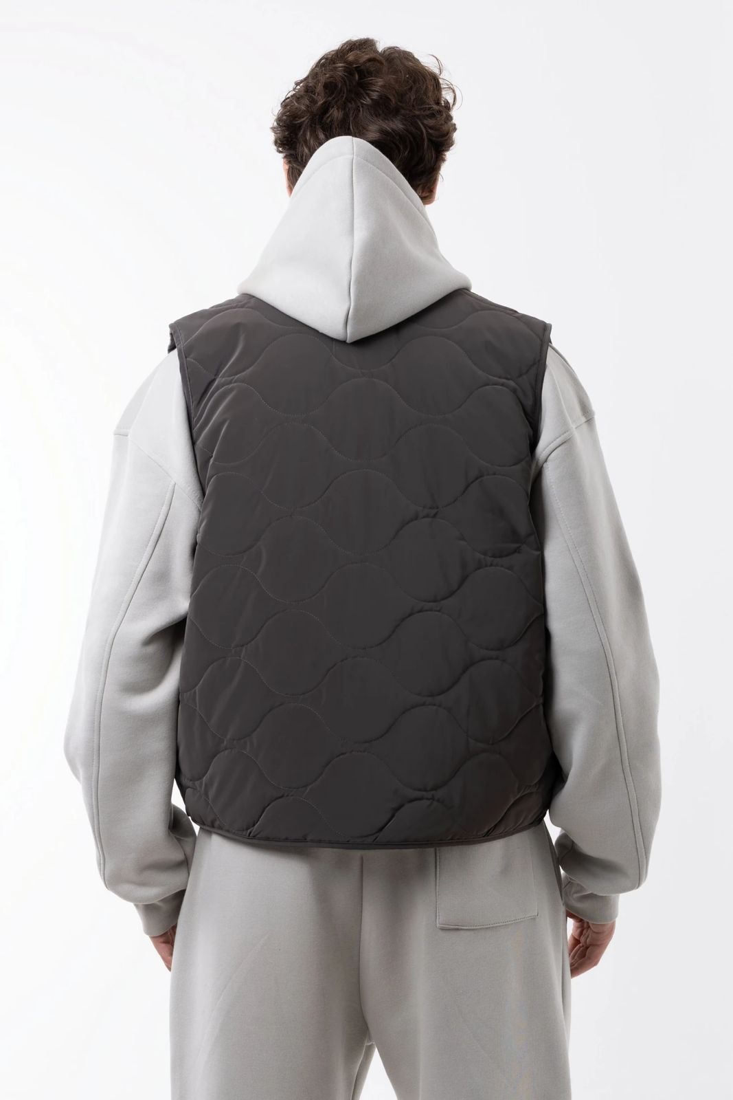 DARK BROWN QUILTED VEST