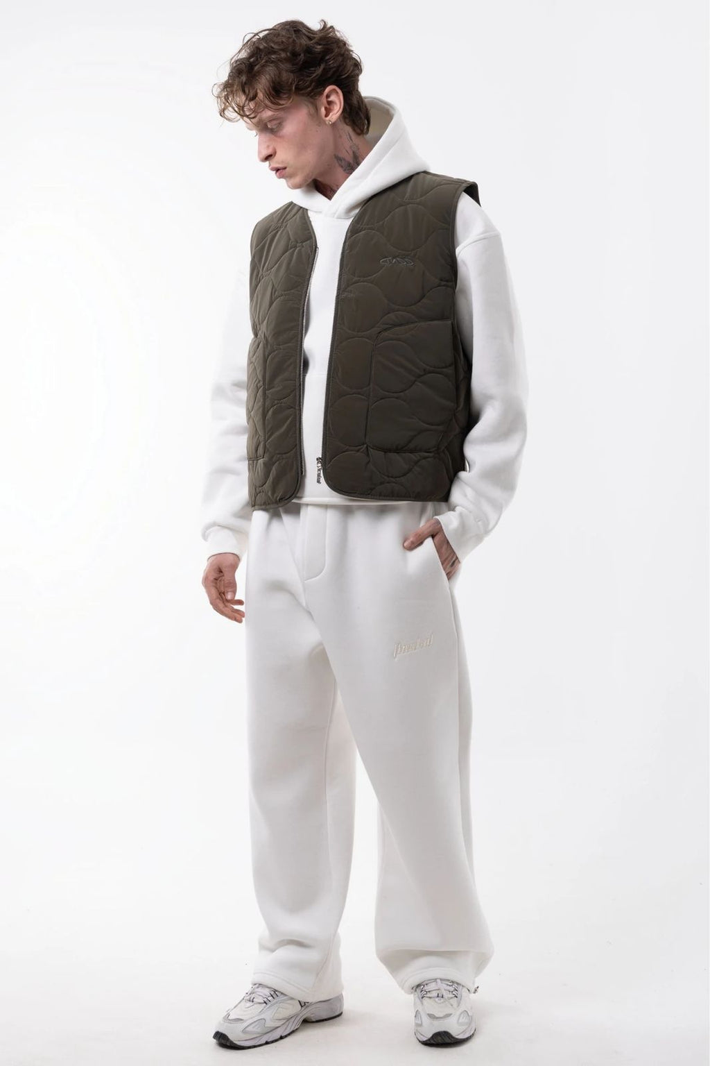 DARK OLIVE GREEN QUILTED VEST