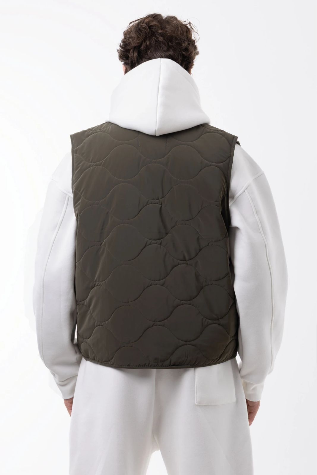 DARK OLIVE GREEN QUILTED VEST