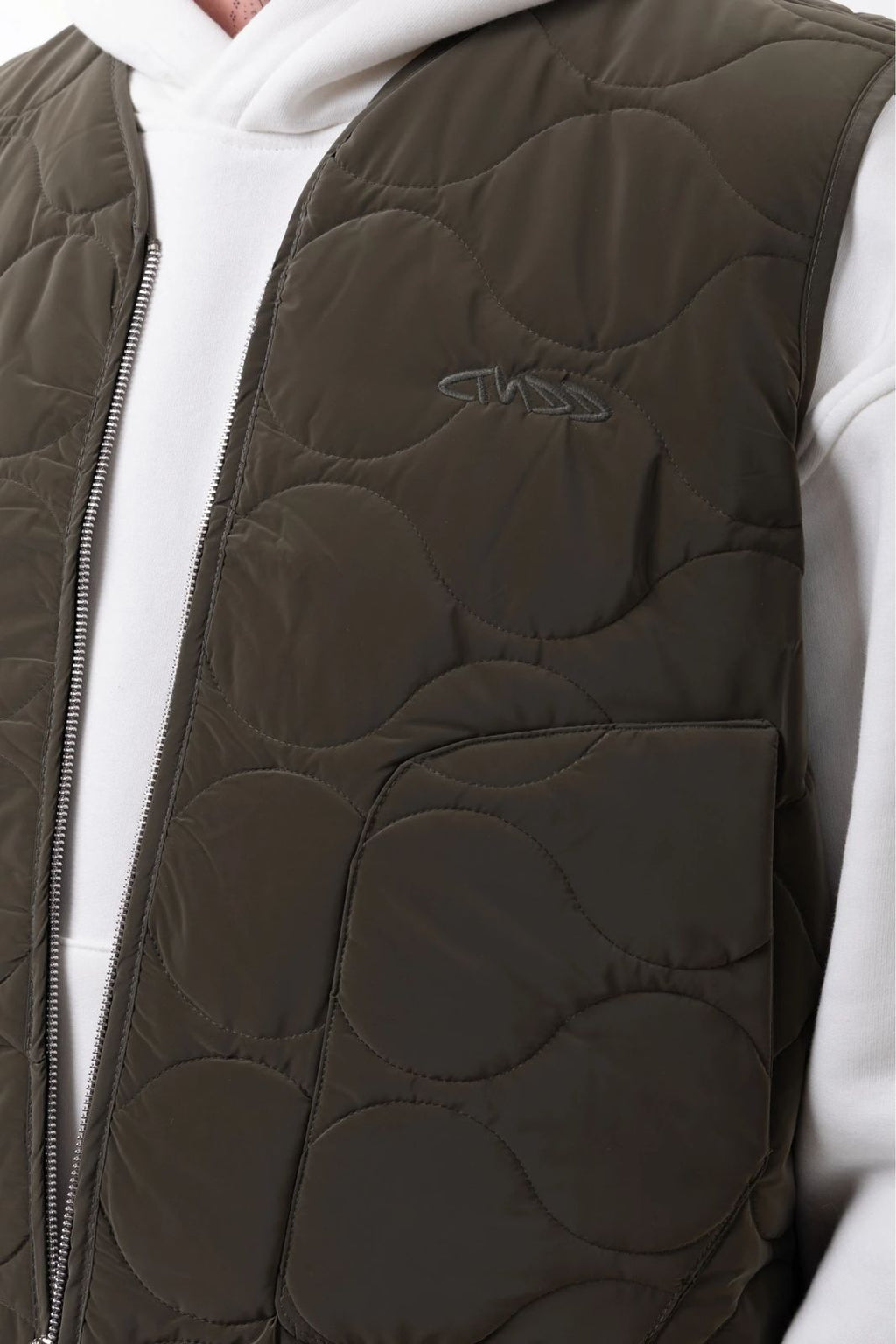 DARK OLIVE GREEN QUILTED VEST
