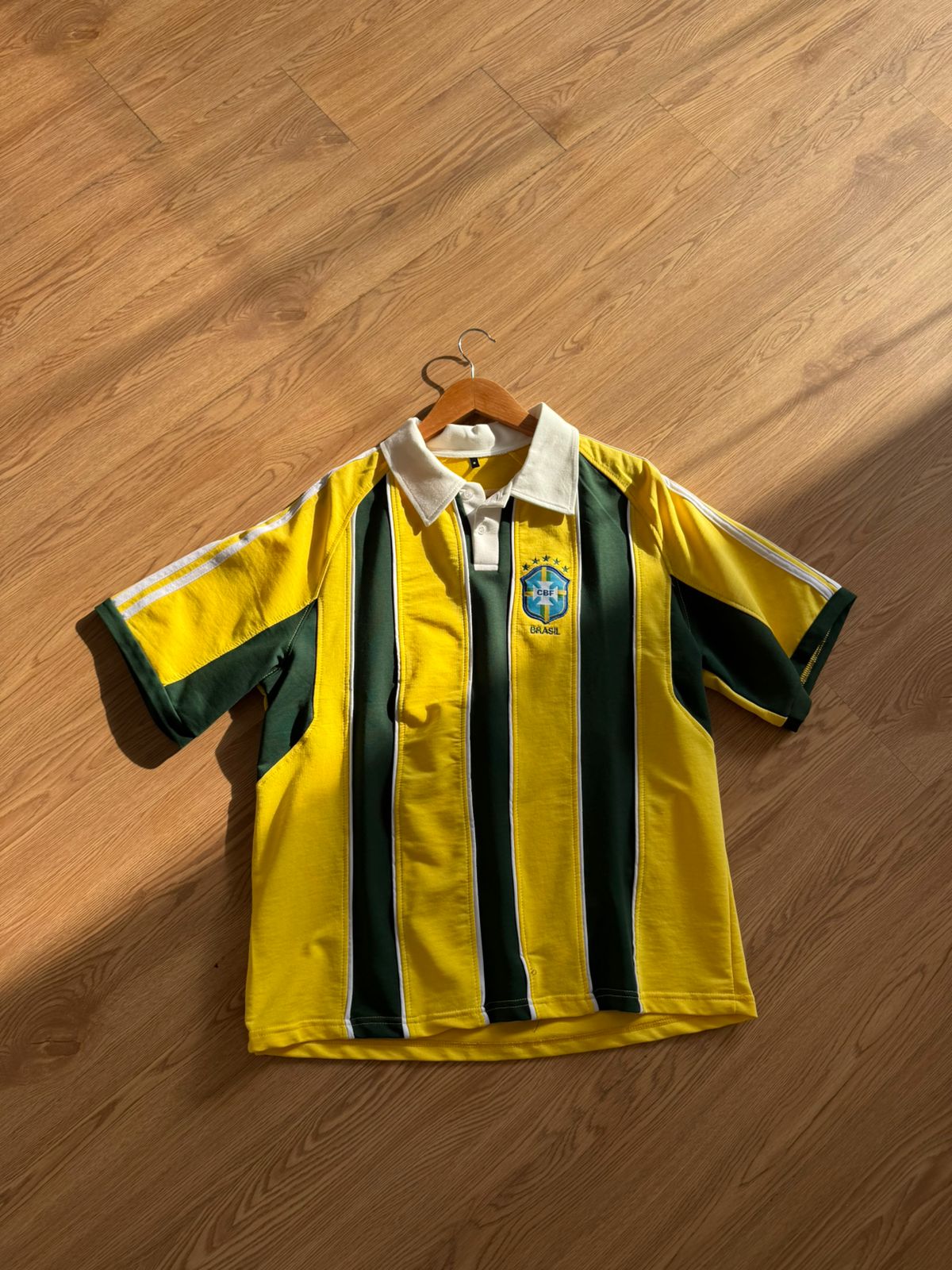 YELLOW STRIPED BRAZIL POLO SHIRT