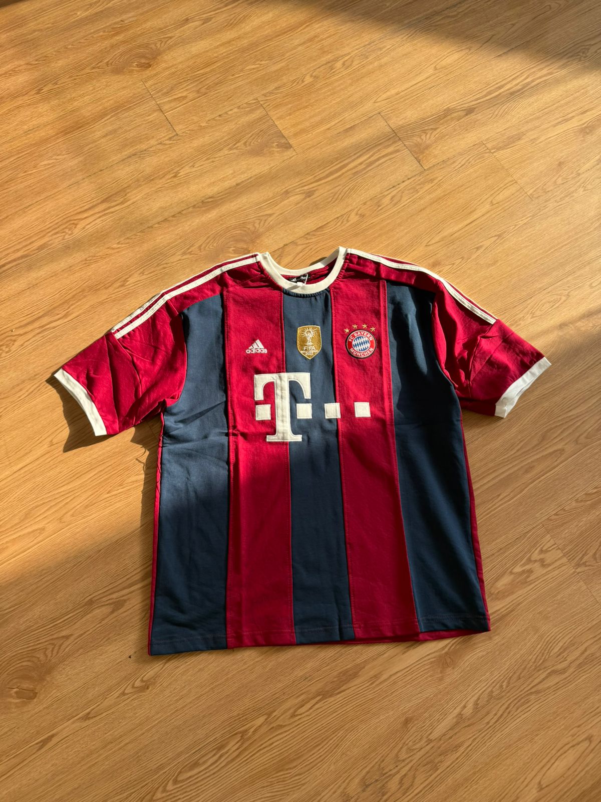 RED & NAVY STRIPED BAYERN MUNICH JERSEY