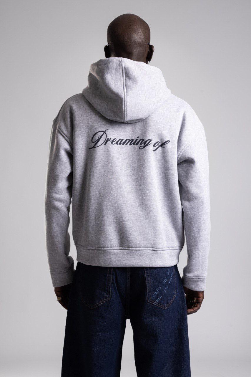 GREY 'SLOW LIFE' ZIP HOODIE