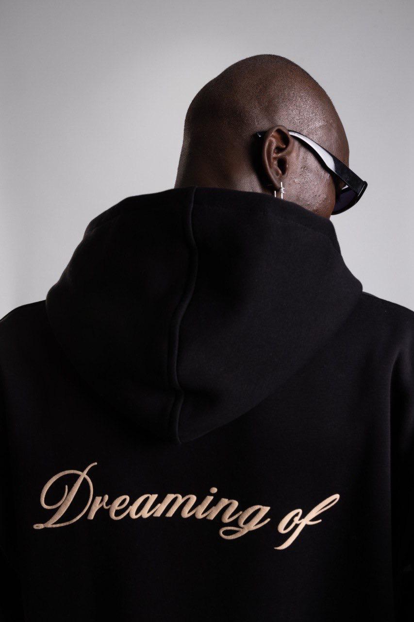 BLACK 'SLOW LIFE' ZIP HOODIE